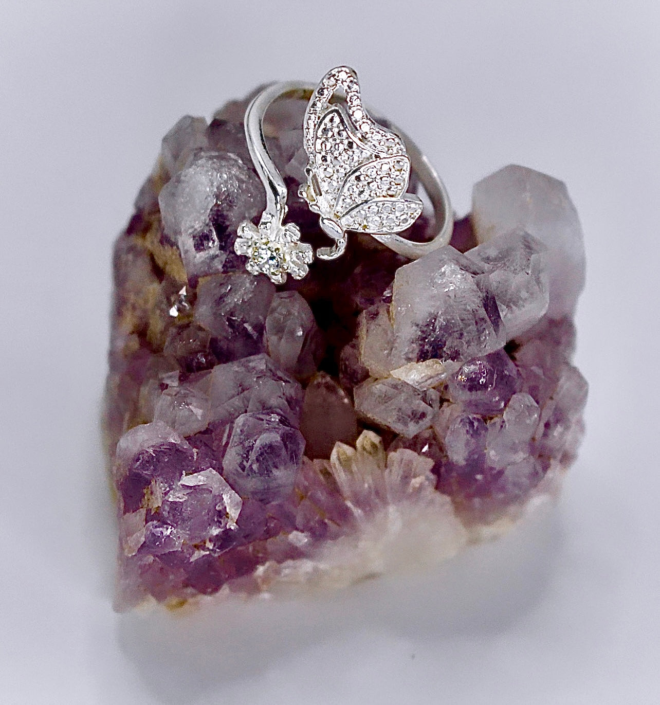 BUTTERFLY ON FLOWER Ring