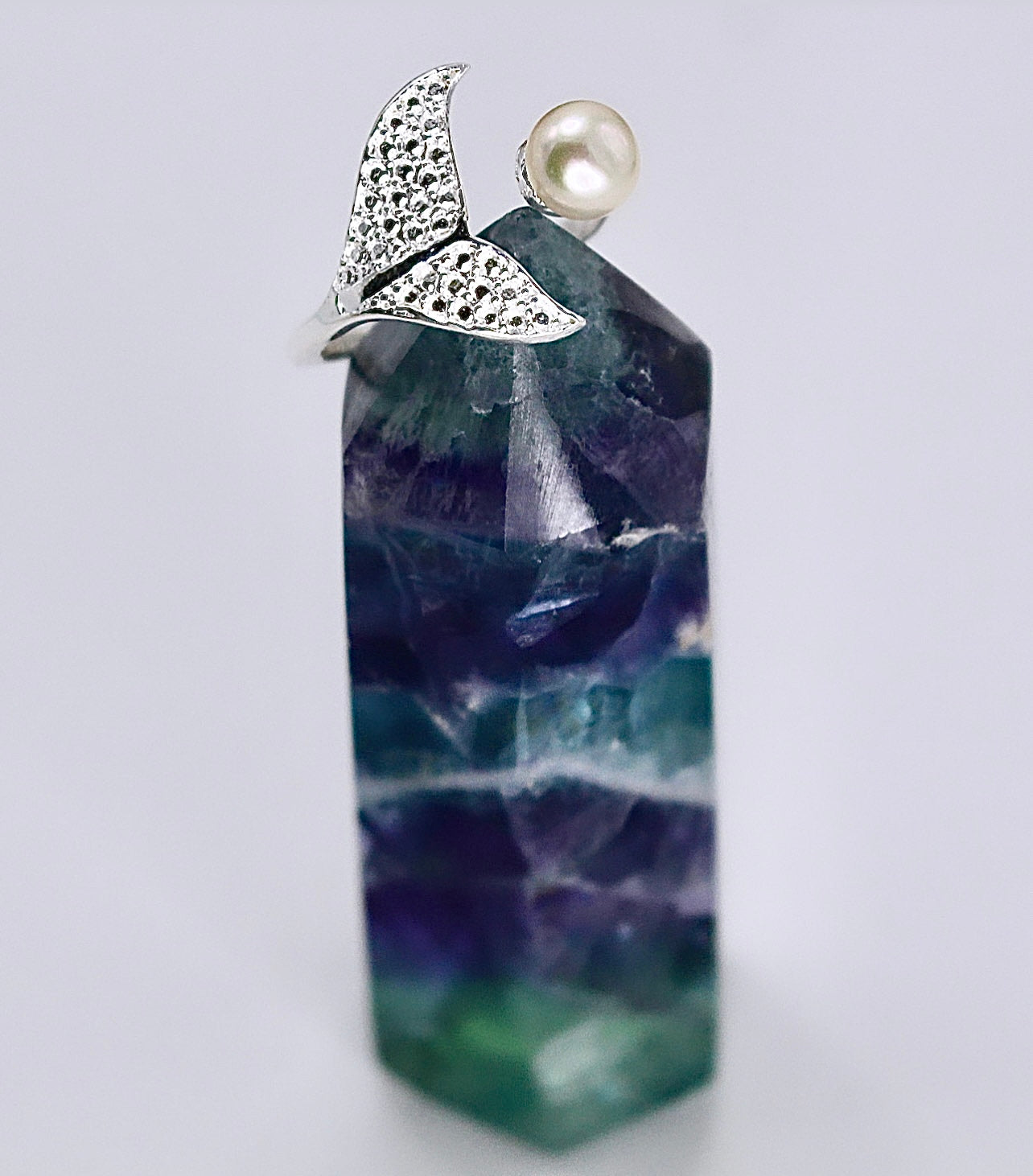 DOLPHIN TAIL & PEARL Ring